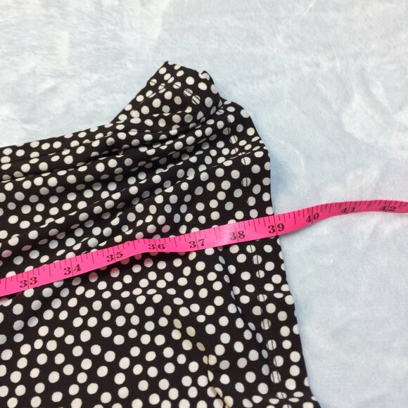 En Focus Studio Midi Dress Sz 10 Womans Brown White Polka Dot Ruched Cap Sleeve - Picture 12 of 12